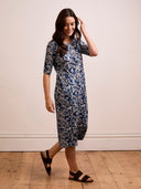 Linen Blend Button-Back Dress