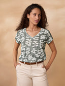 Linen Blend V-Neck T-Shirt