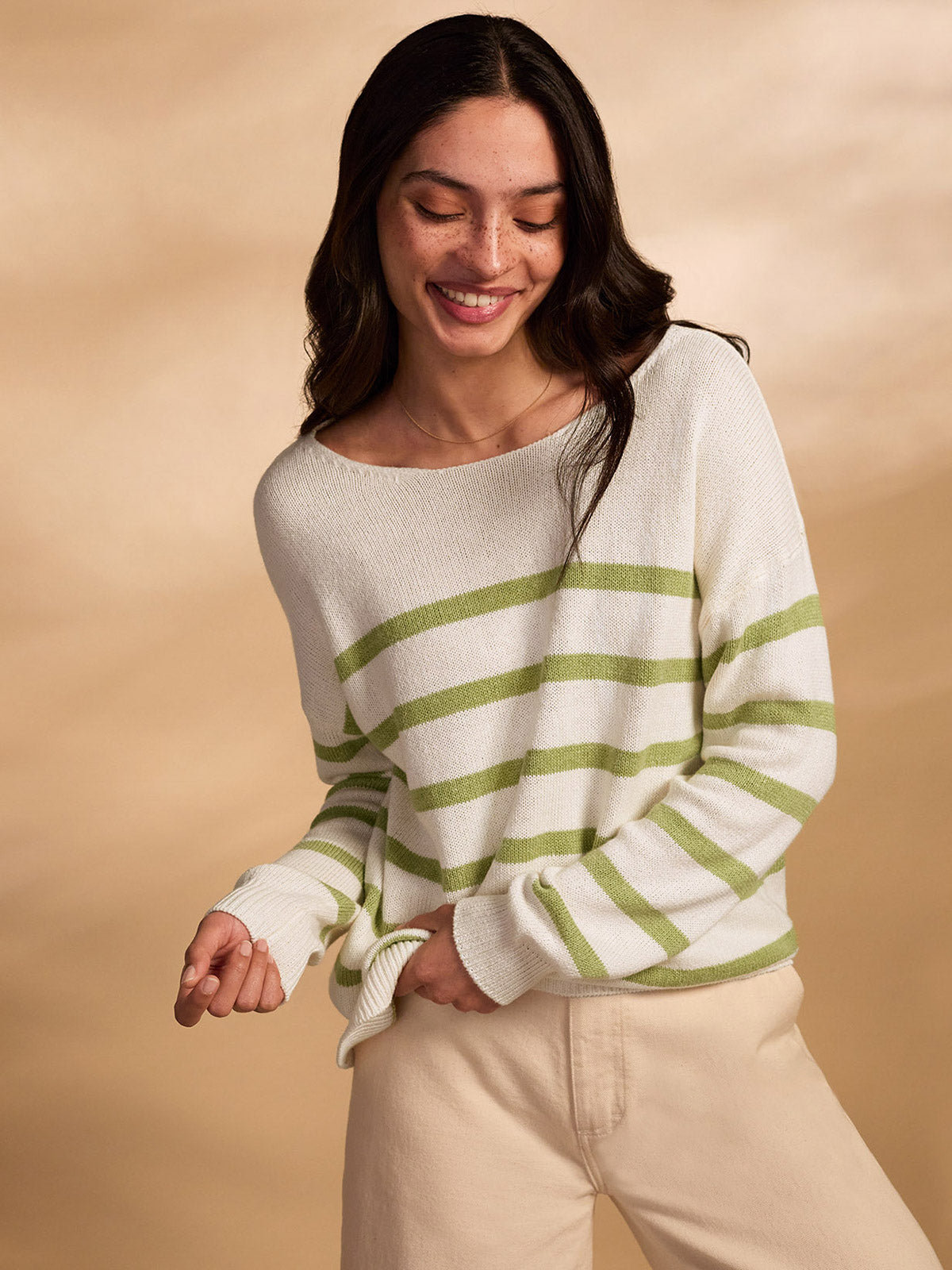 Organic Cotton Blend Gauzy Boat Neck Sweater – Celtic & Co. US