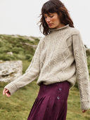 British Wool Cable Turtle Neck Sweater