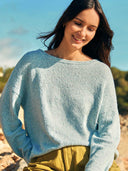 Linen Blend Boat Neck Sweater