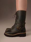 Strap Detail Mid-Calf Boots