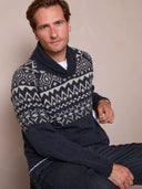 Men's Nordic Fair Isle Shawl Sweater