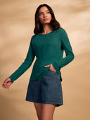 Linen Blend Long Sleeve T-Shirt