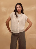 Button-Through Grown-On Sleeve Top