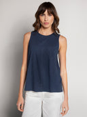 Slub Jersey Pleated Back Tank Top