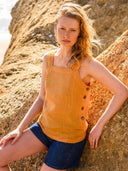 Button Detail Square Neck Top