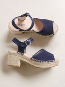 Suede Block Heel Espadrille Sandals