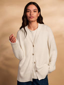 Organic Cotton Blend Drop Shoulder Slouchy Cardigan