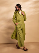 Linen Blend Longline Overshirt Dress