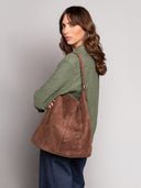 Suede Slouchy Shoulder Bag