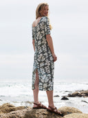 Linen Blend Button-Back Dress