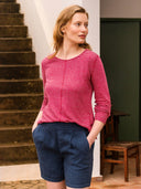 Linen Blend Long Sleeve T-Shirt