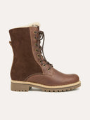 Waterproof Shearling Lined Lace-Up Ankle Boots
