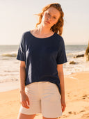Slub Jersey Drop Shoulder Drape T-Shirt