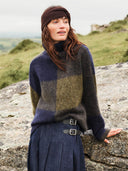 Oversized Check Turtle Neck