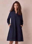 Denim Knee-Length Shift Dress