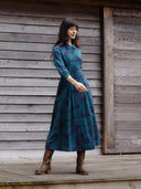 Organic Cotton Blend Pleated Detail Shirt Dress
