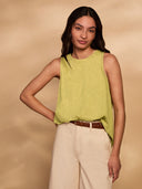 Slub Jersey Pleated Back Tank Top
