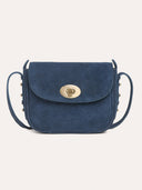 Suede Twist Lock Mini Crossbody Bag