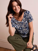 Linen Blend V-Neck T-Shirt