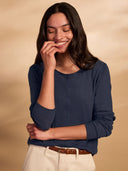 Linen Blend Long Sleeve T-Shirt