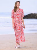S/S Button-Through Midi Dress