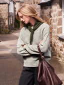 Donegal Saddle Shoulder Crew Sweater