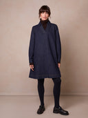 Denim Knee-Length Shift Dress
