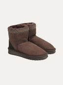 Braid Trim Shearling Shortie Boots