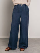 Self-Tie Wide Leg Pants