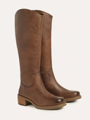 Tall Tab Detail Leather Boot