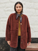 Wool out Long Shearling Jacket