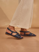 Leather Woven Detail Sandals