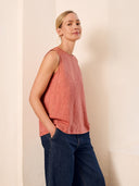 Slub Jersey Pleated Back Tank Top