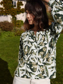 Cotton Blend Gathered Woven Blouse