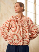 Cotton Tie Neck Swing Shirt