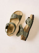 Low Wedge Double Buckle Sandal