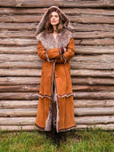 Hooded Shearling Coat