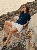 Cotton Blend Short Sleeve Cardigan