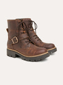 Strap Detail Lace Up Ankle Boots