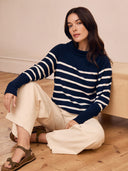 Merino Blend Fine Knit Collared Sweater