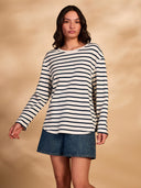 Cotton Blend Button-Back Heavyweight Top