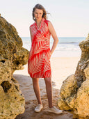 Sleeveless Knee-Length Wrap Dress