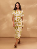 Linen Blend Knot Detail Dress