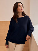 Merino Blend Fine Knit Dolman Sweater