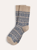 Merino Cotton Fair Isle Socks