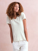 Linen Blend V-Neck T-Shirt