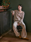 Flecked Wide Leg Sweatpants