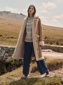 Exposed Shearling Detail Coat
